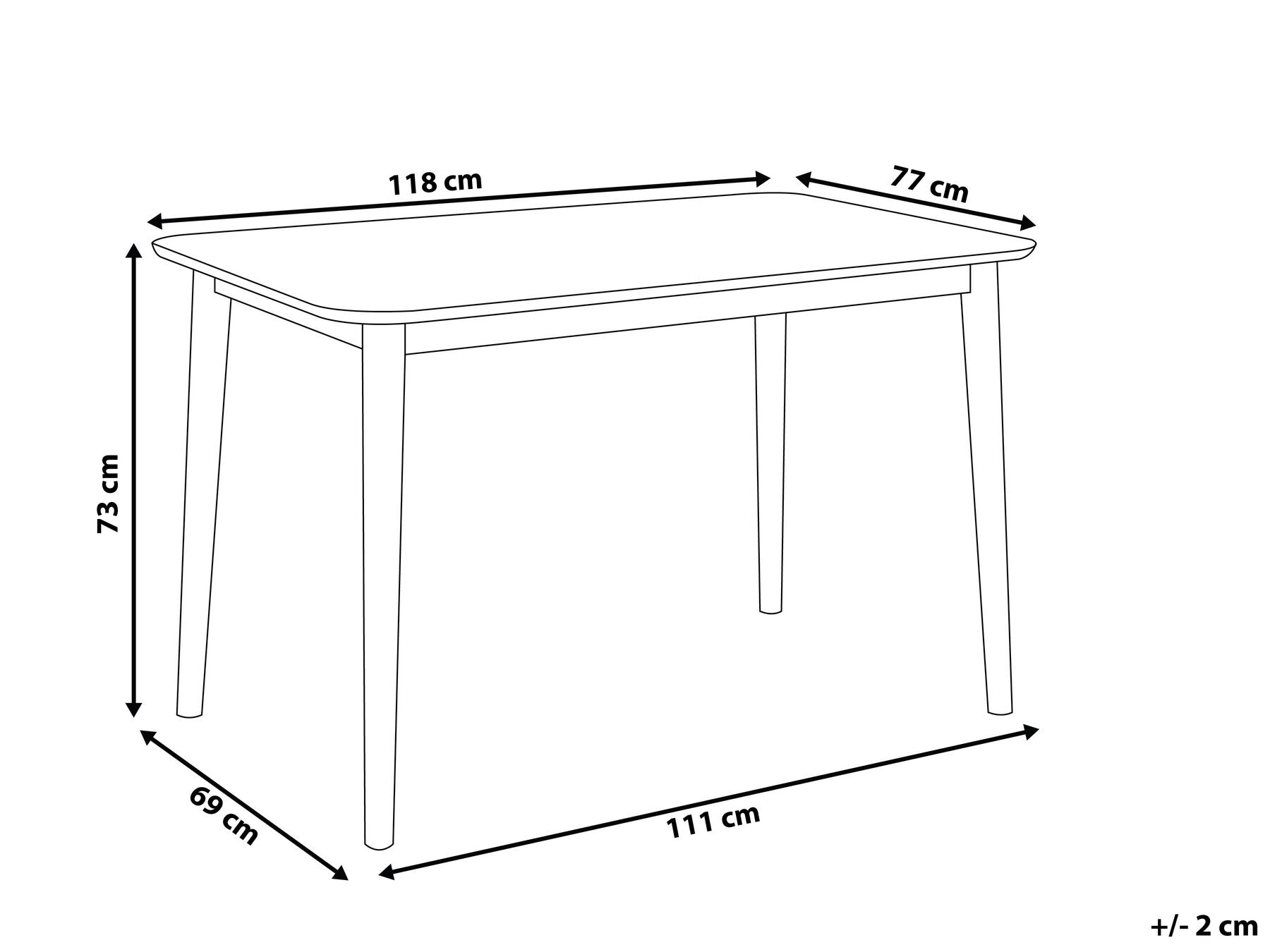 Dining Table MODESTO Grey 118 cm 77 cm Wood
