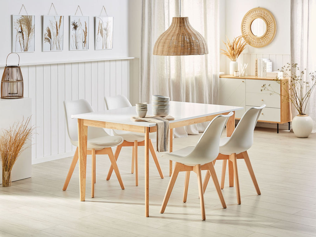 Extending Dining Table SOLA White 140/180 cm 90 cm