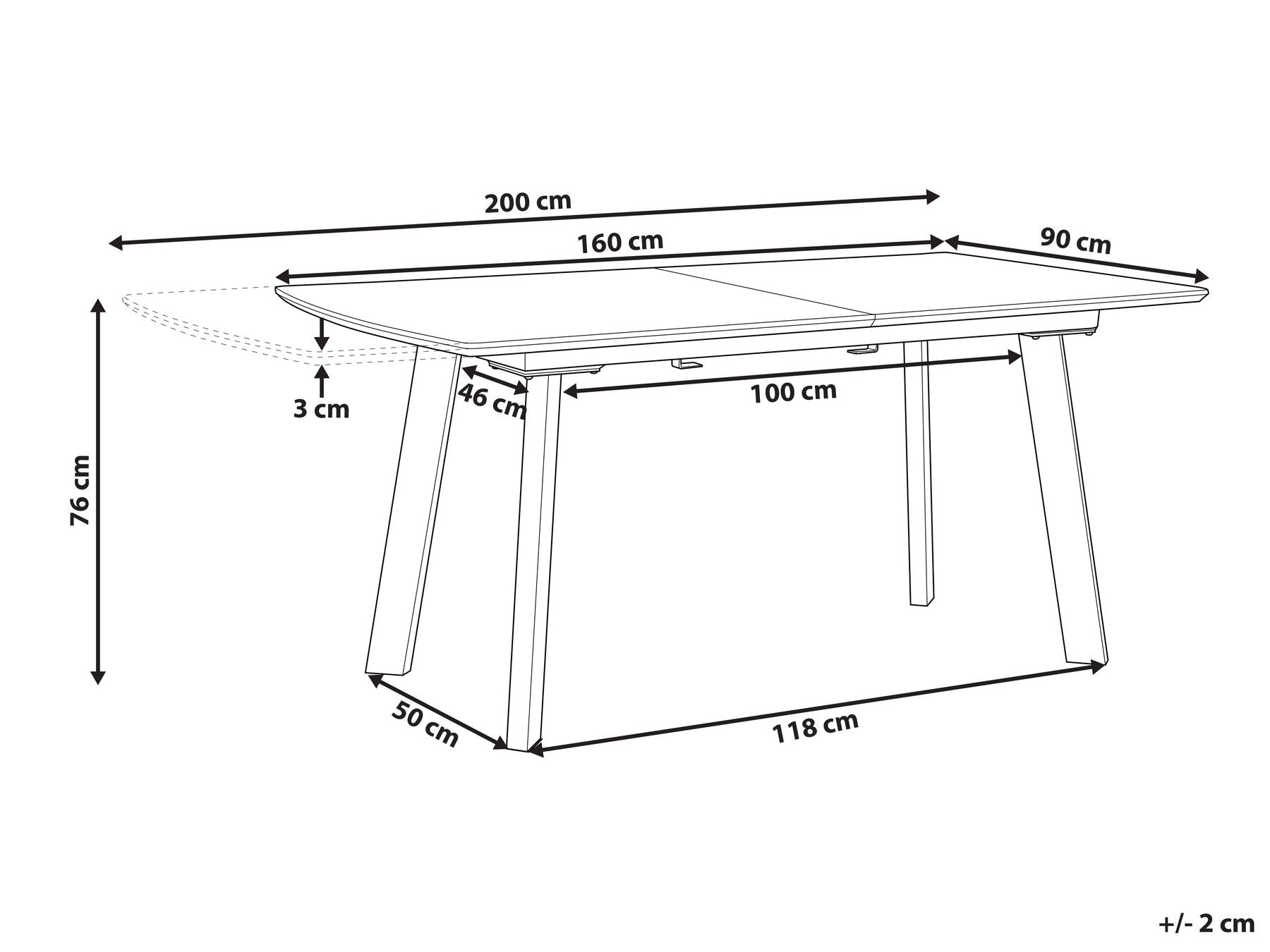 Extending Dining Table SALVADOR Dark Brown 160/200 cm 90 cm