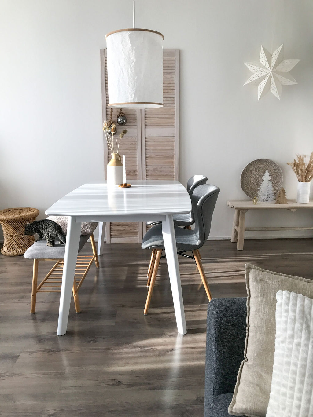Extending Dining Table SANFORD White 120/160 cm 80 cm