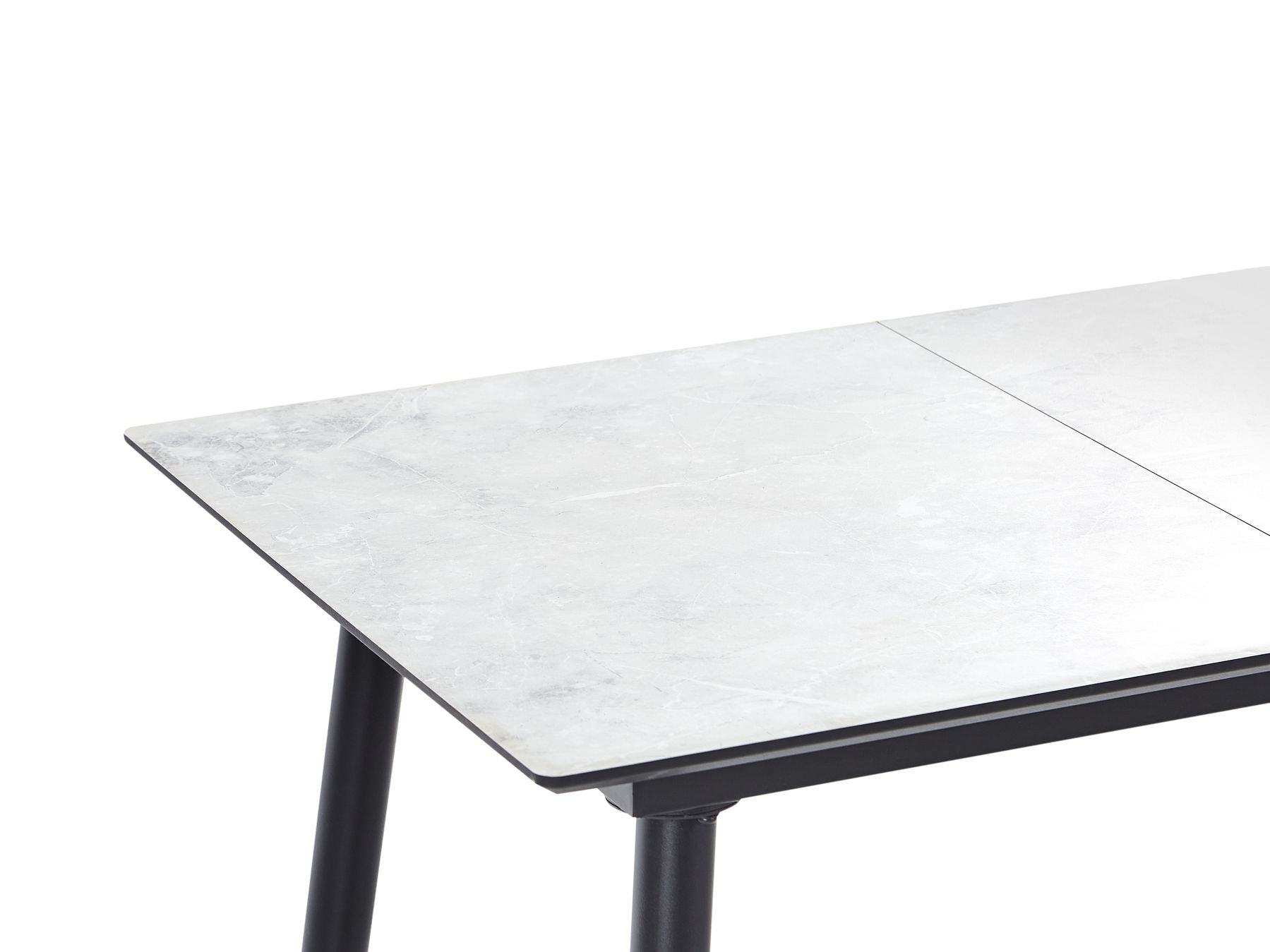 Dining Table EFTALIA White Marble 120/150 cm 80 cm