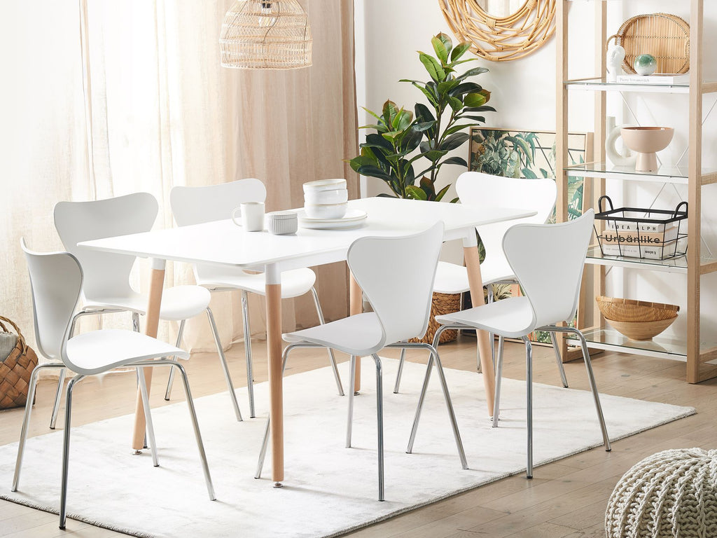 Extending Dining Table MIRABEL White 120/150 cm 80 cm