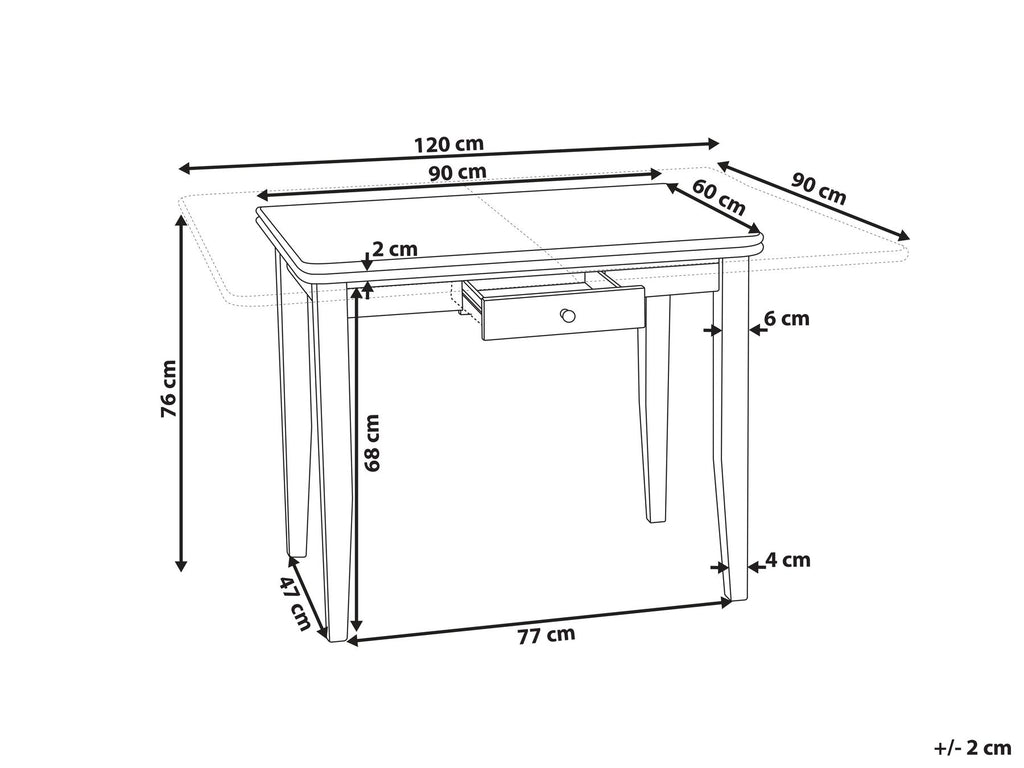 Extending Dining Table MASELA Dark Brown 90/120 cm 60 cm Wood