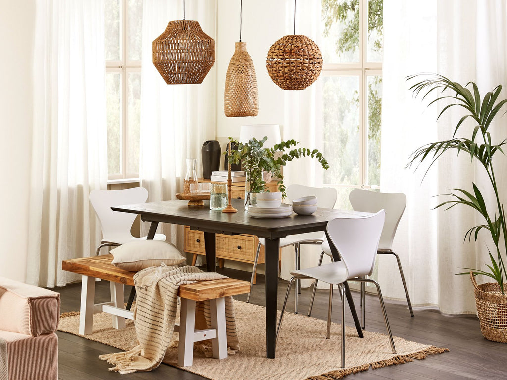 Extending Dining Table IRVINGTON Black 160/200 cm 90 cm