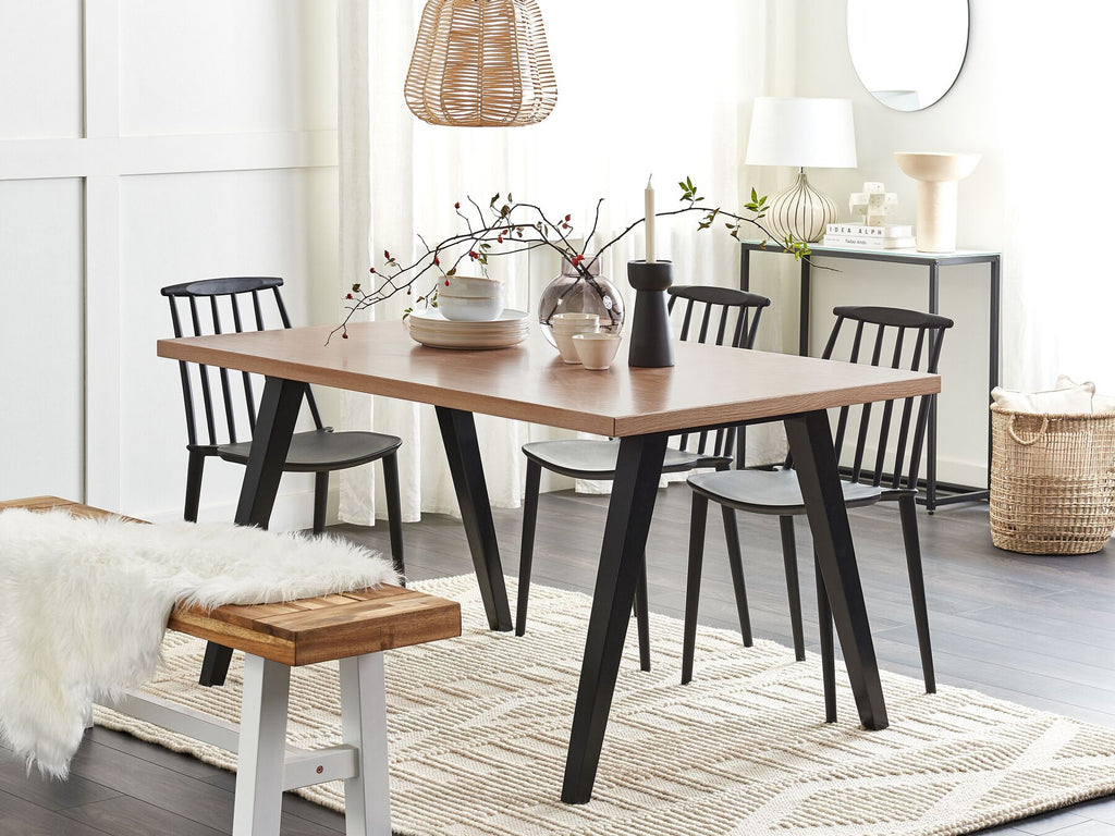 Dining Table LENISTER Brown/ Black 150 cm 90 cm