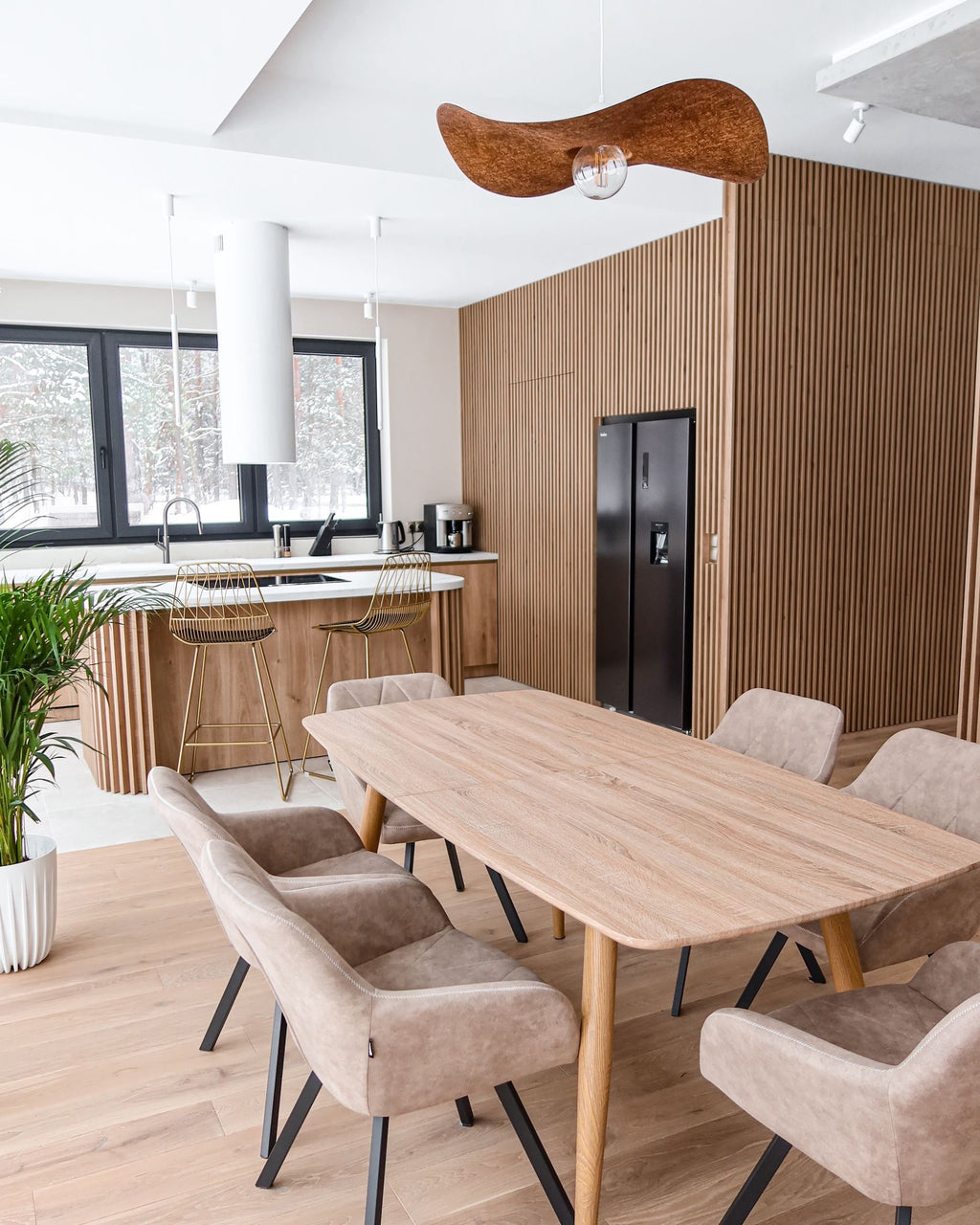 Extending Dining Table HAGA Light Brown 180/210 cm 90 cm