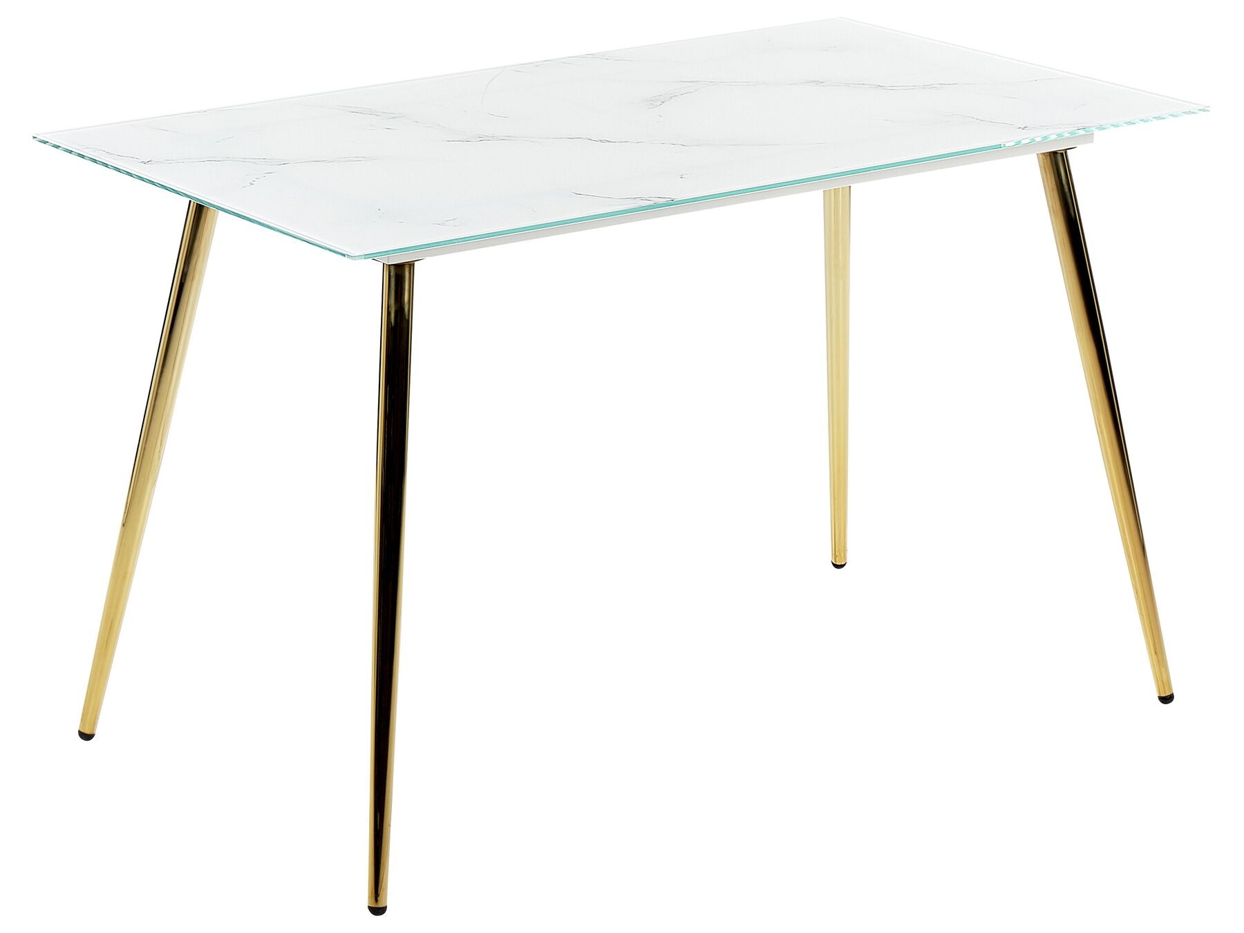 Dining Table MULGA White Marble 120 cm 70 cm Tempered Glass