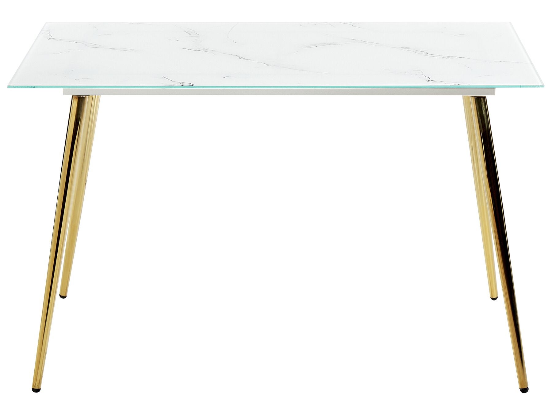Dining Table MULGA White Marble 120 cm 70 cm Tempered Glass