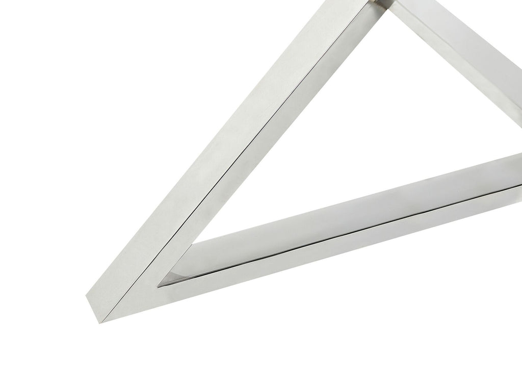 Dining Table BOSCO Silver 105 cm 105 cm Tempered Glass