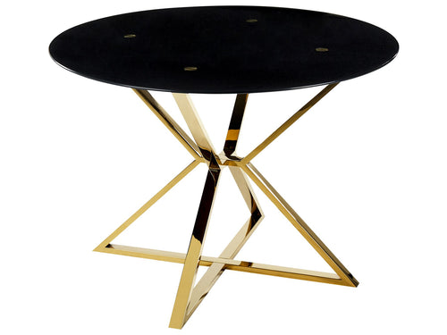 Dining Table BOSCO Black 105 cm 105 cm Tempered Glass