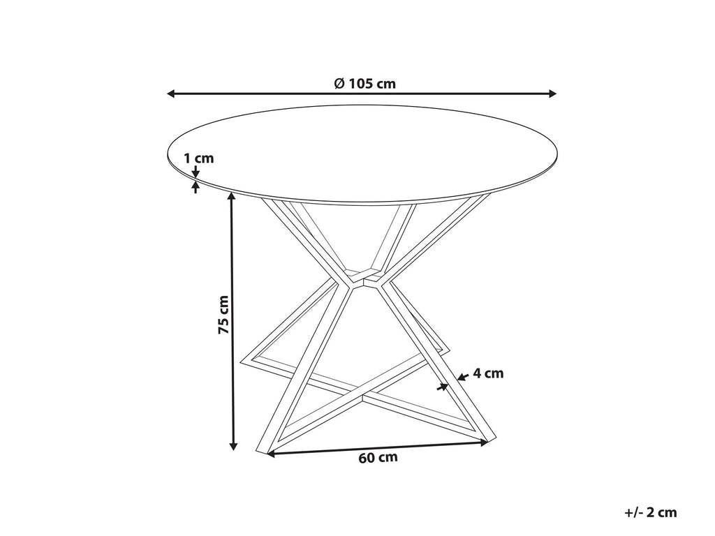 Dining Table BOSCO Black 105 cm 105 cm Tempered Glass