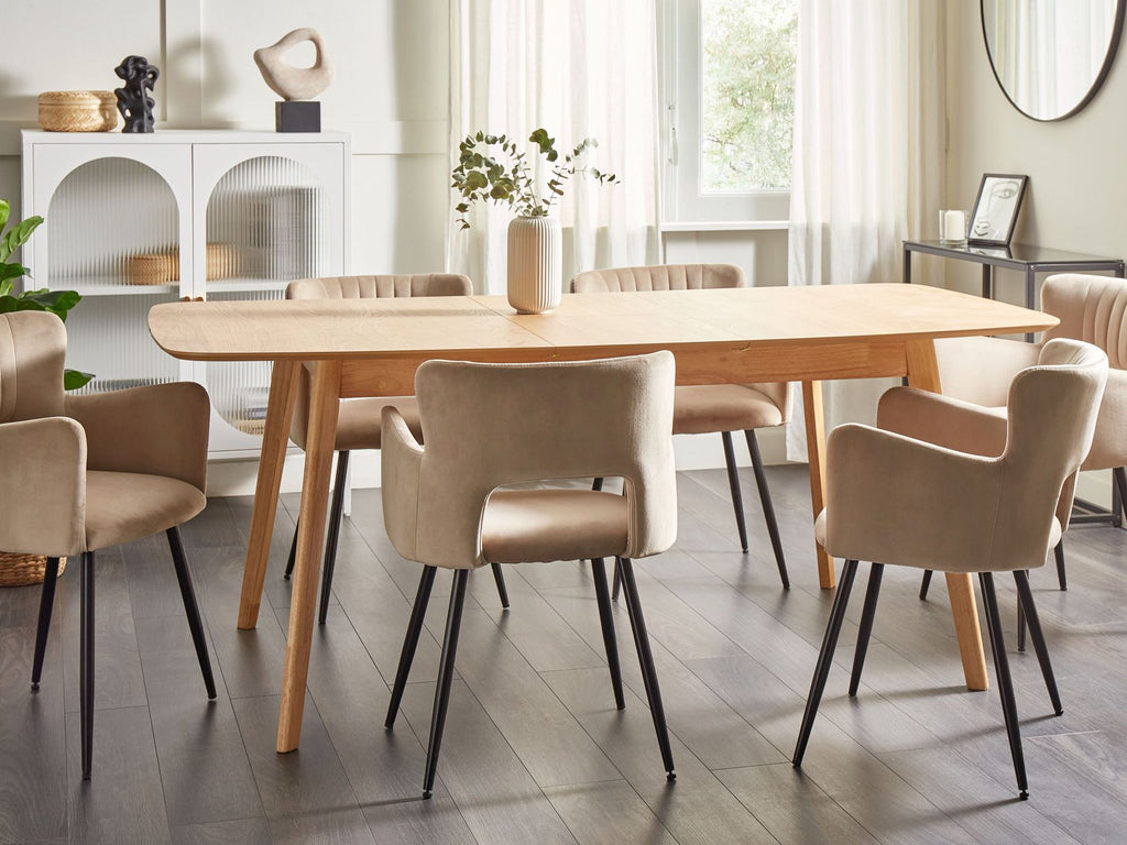 Extending Dining Table MADOX Light Oak 150/190 cm 90 cm