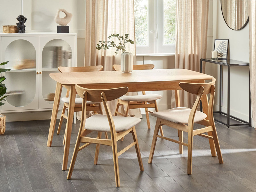 Extending Dining Table MADOX Light Oak 150/190 cm 90 cm