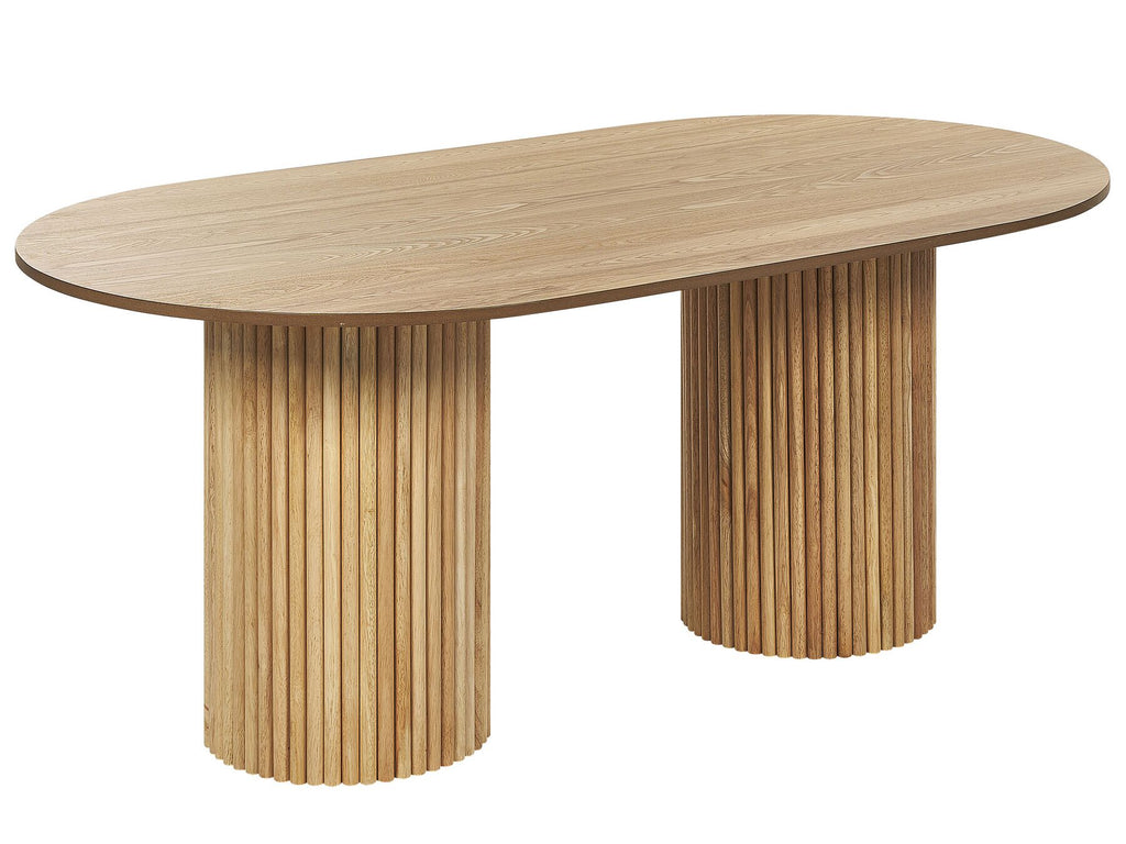 Dining Table SHERIDAN Natural Ash Wood 180 cm 100 cm