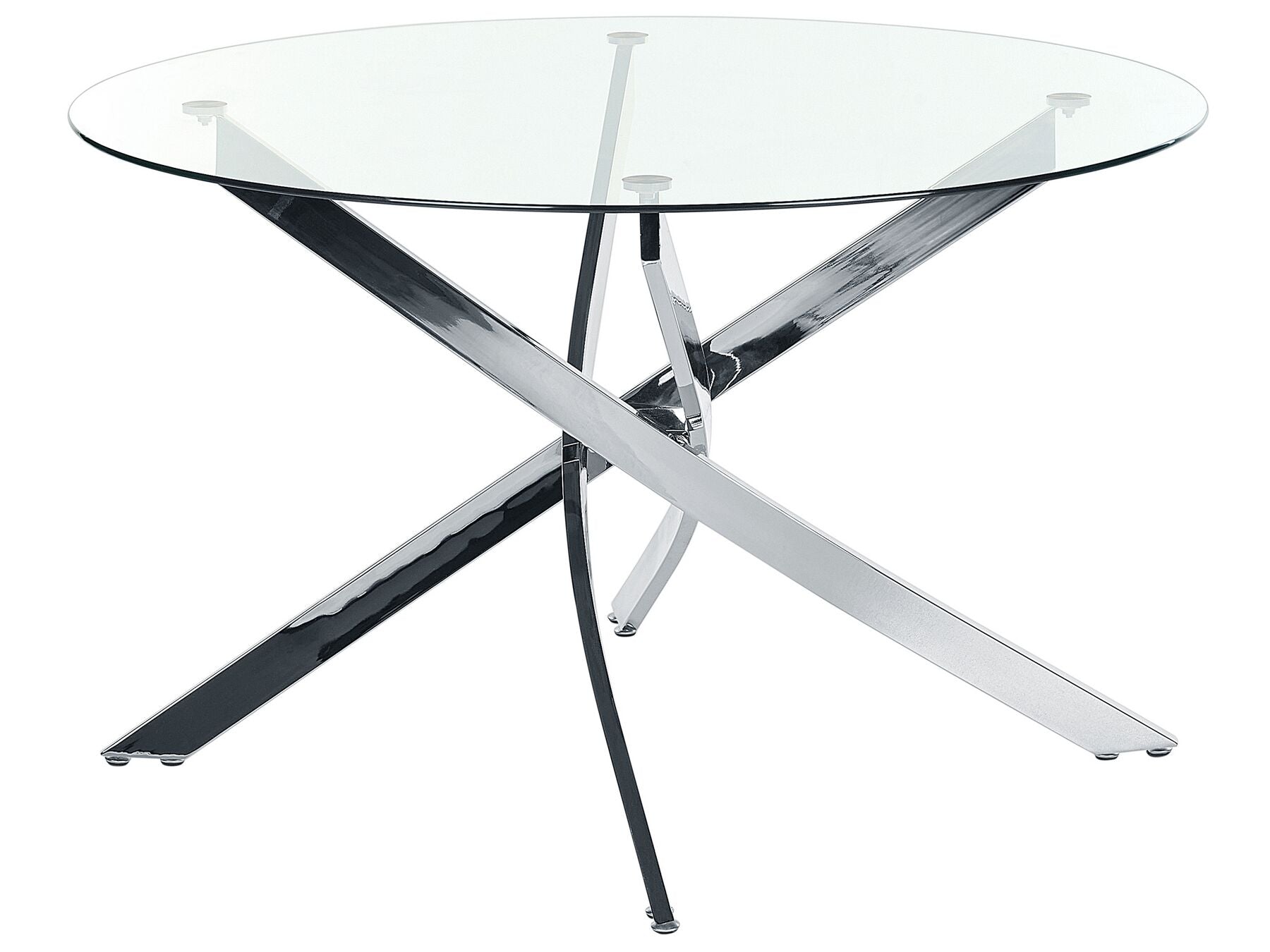 Dining Table MARAMO Silver 120 cm 120 cm Tempered Glass