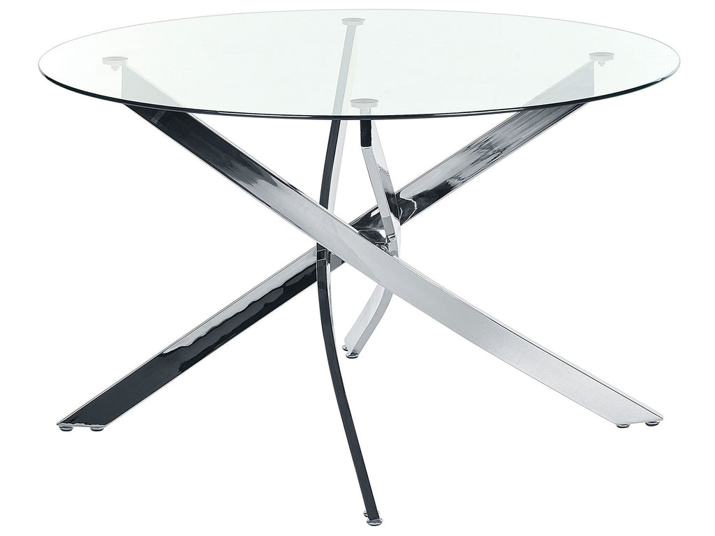 Dining Table MARAMO Silver 120 cm 120 cm Tempered Glass