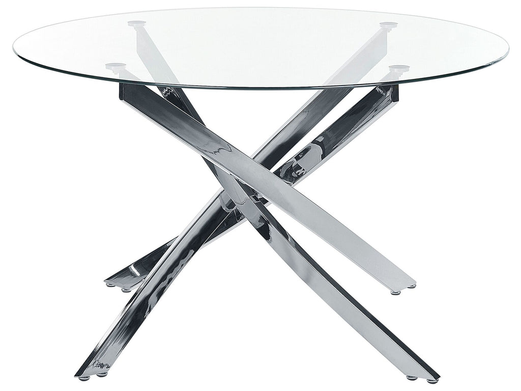 Dining Table MARAMO Silver 120 cm 120 cm Tempered Glass