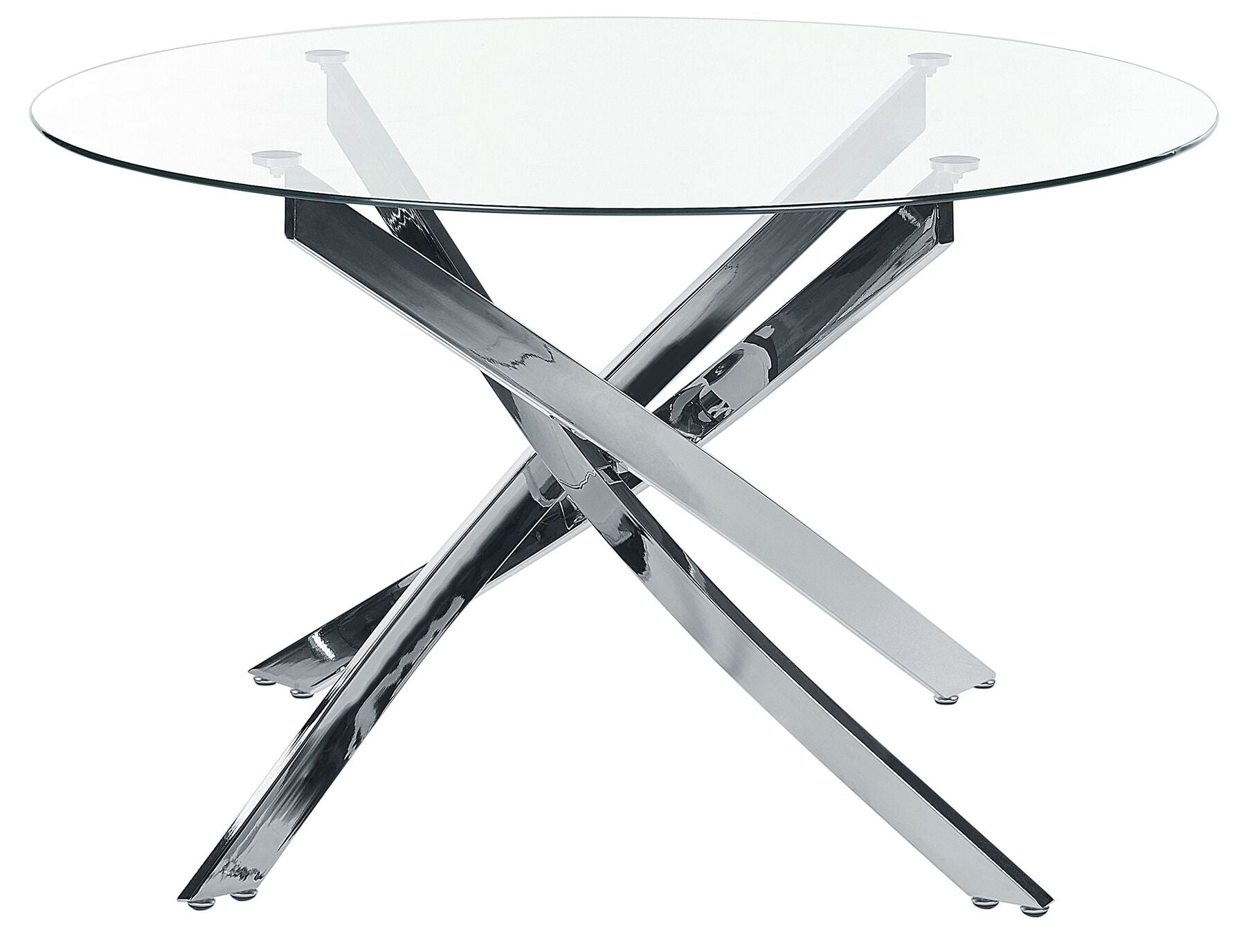 Dining Table MARAMO Silver 120 cm 120 cm Tempered Glass