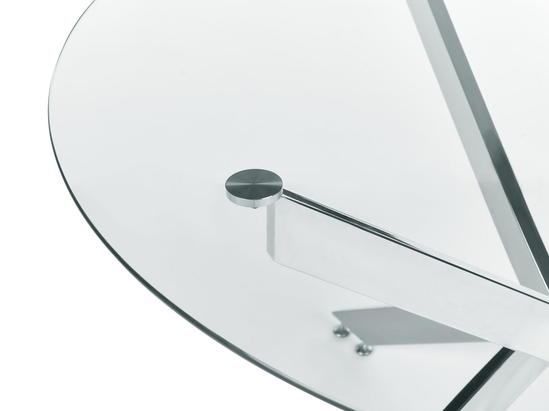 Dining Table MARAMO Silver 120 cm 120 cm Tempered Glass