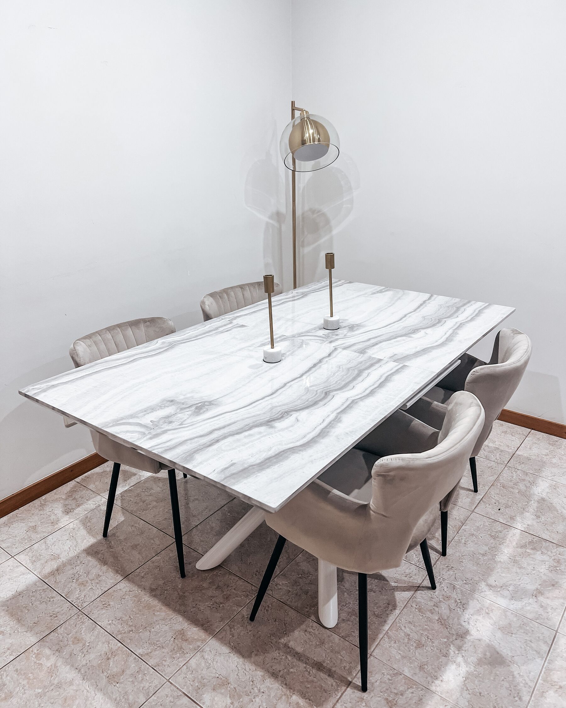 Extending Dining Table MOIRA White 160/200 cm 90 cm