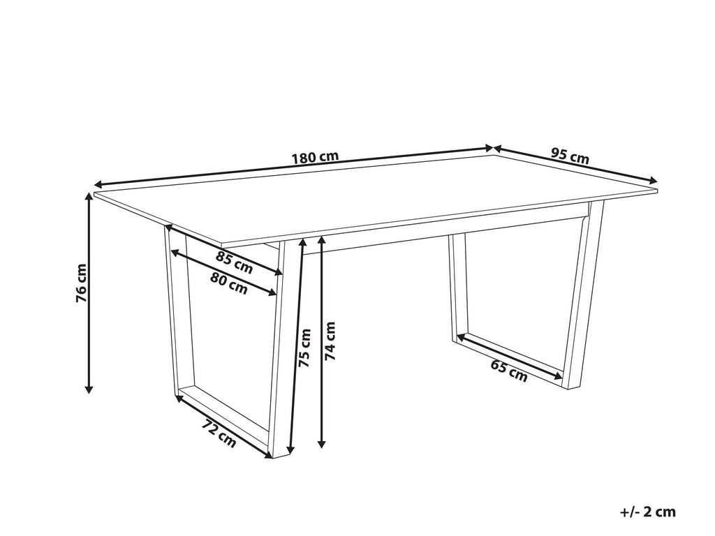 Dining Table CAMDEN Light Ash Wood 180 cm 95 cm