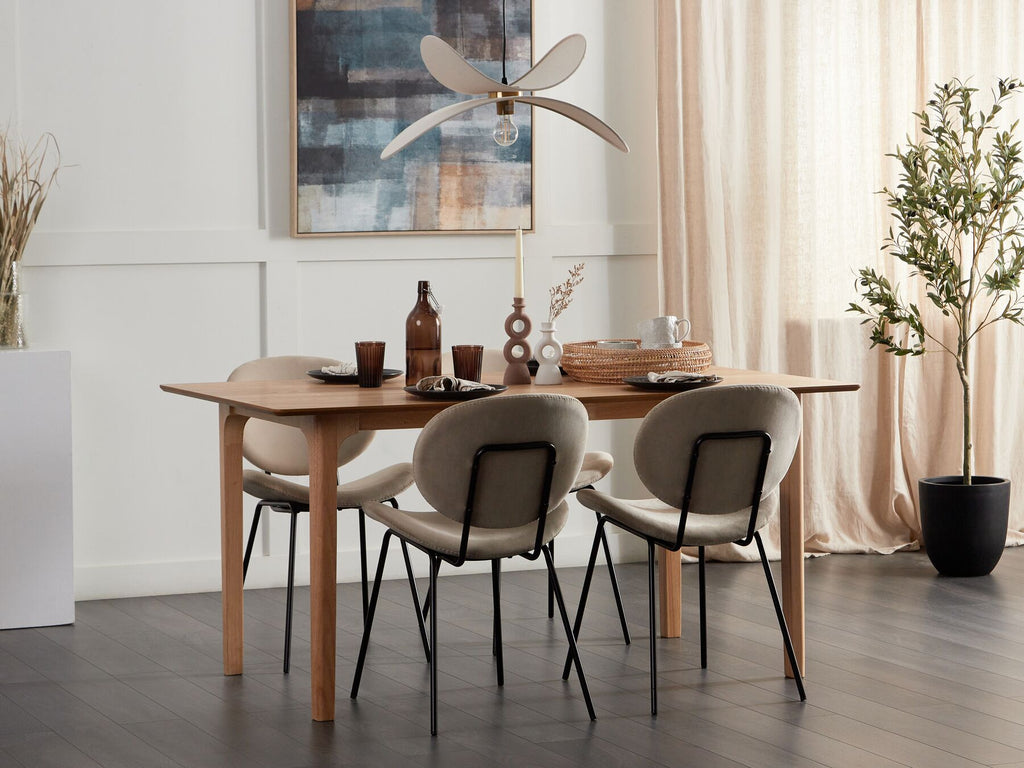 Dining Table DELMAS Light Ash Wood 160 cm 90 cm