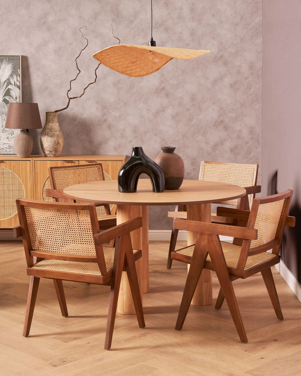 Dining Table ORIN Light Ash Wood 120 cm 120 cm