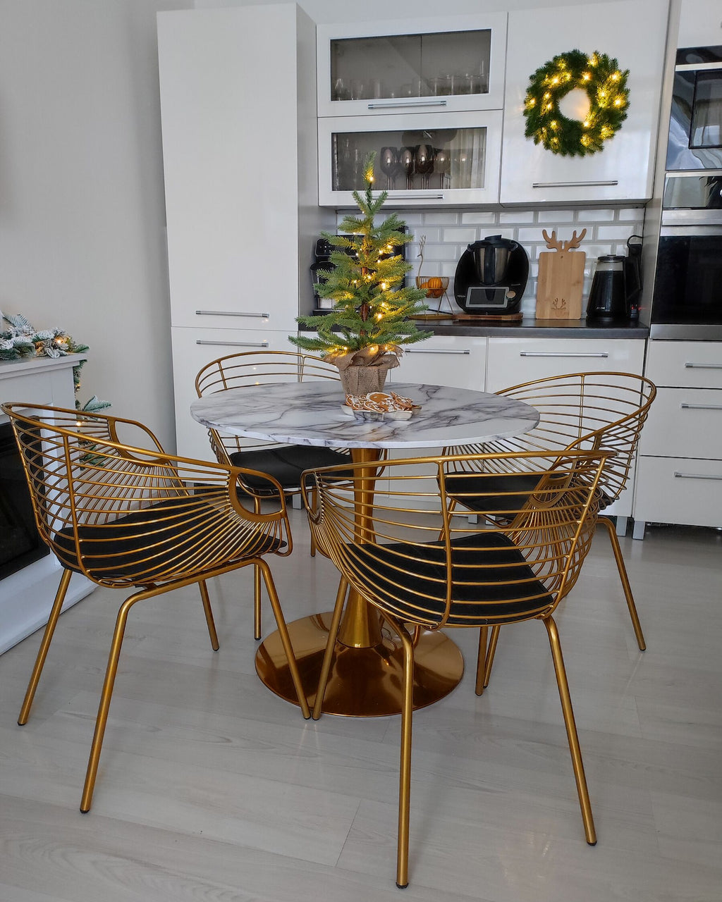 Dining Table BOCA White Marble 90 cm 90 cm