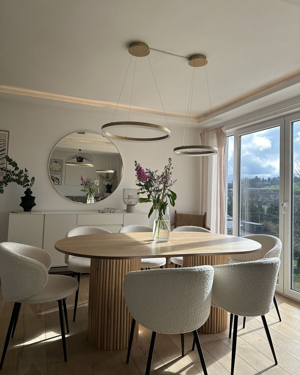 Dining Table SHERIDAN Natural Ash Wood 180 cm 100 cm