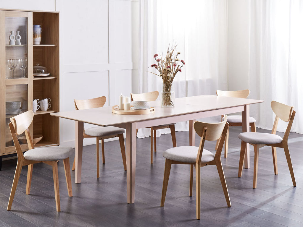 Extending Dining Table CROSBY Light Beech 180/240 cm 90 cm