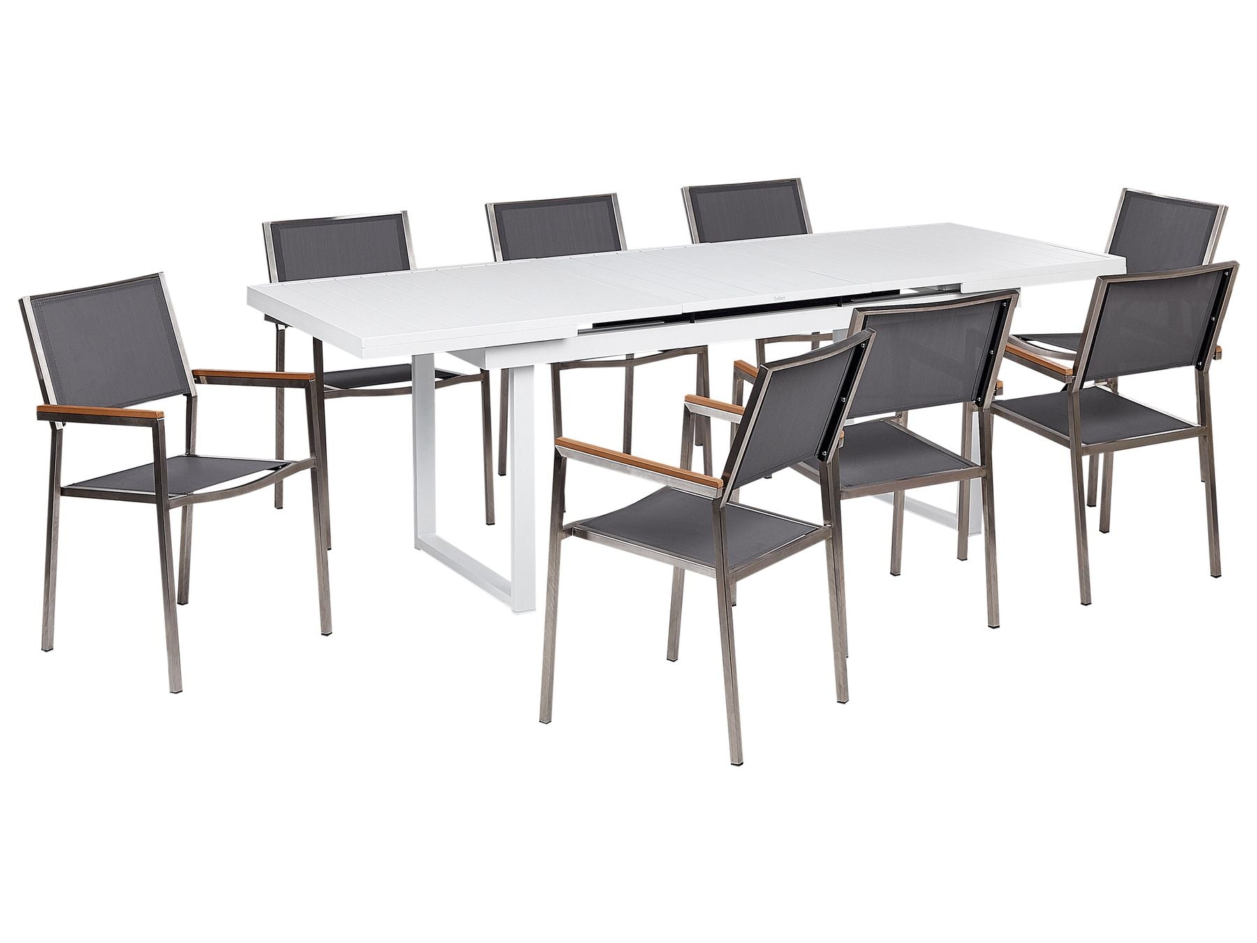 Garden Dining Set 8 Seater VALCANETTO/GROSSETO Metal Grey/ White