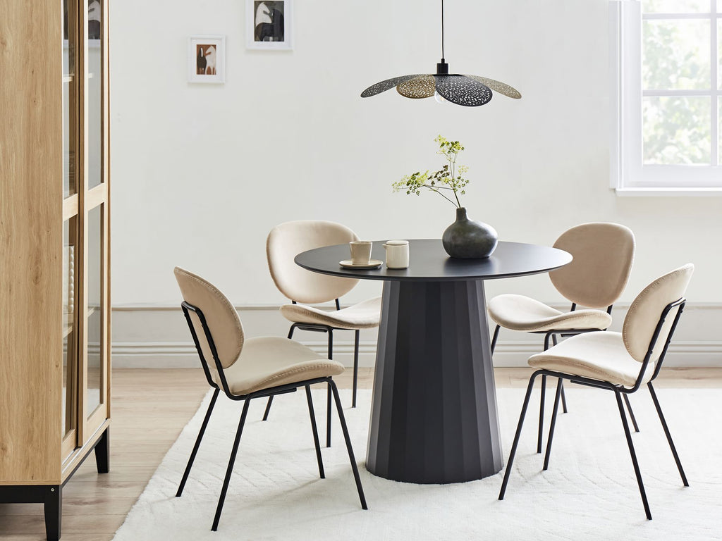 Dining Table PLATO Black 100 cm 100 cm Metal