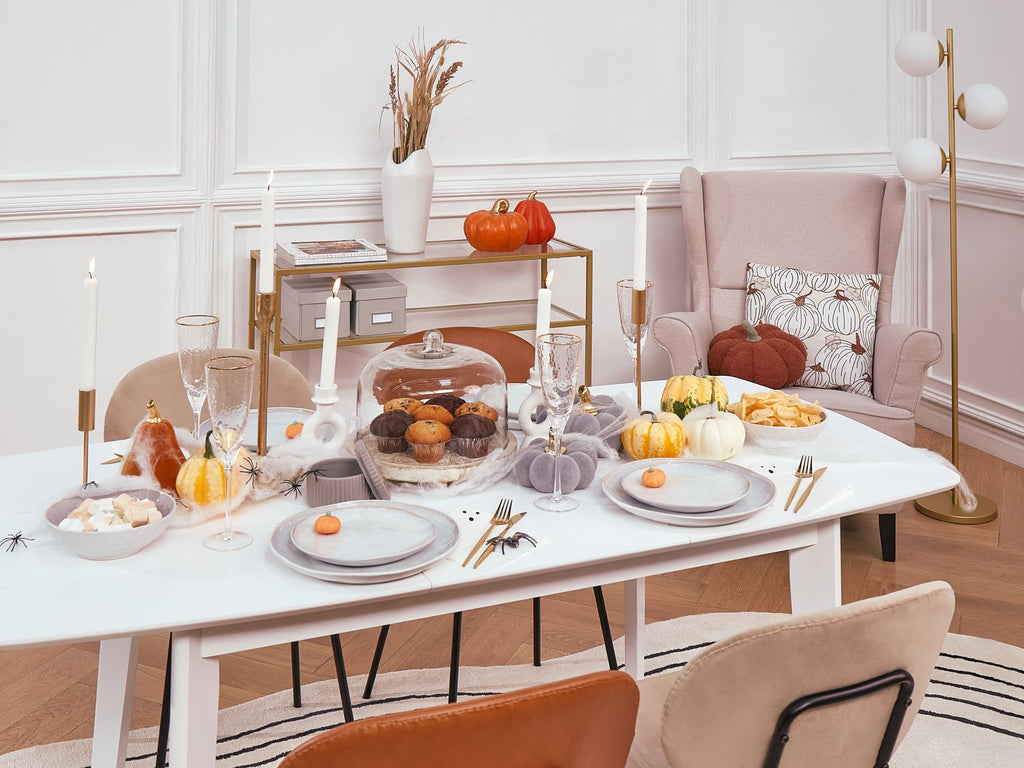 Extending Dining Table SANFORD White 150/195 cm 90 cm