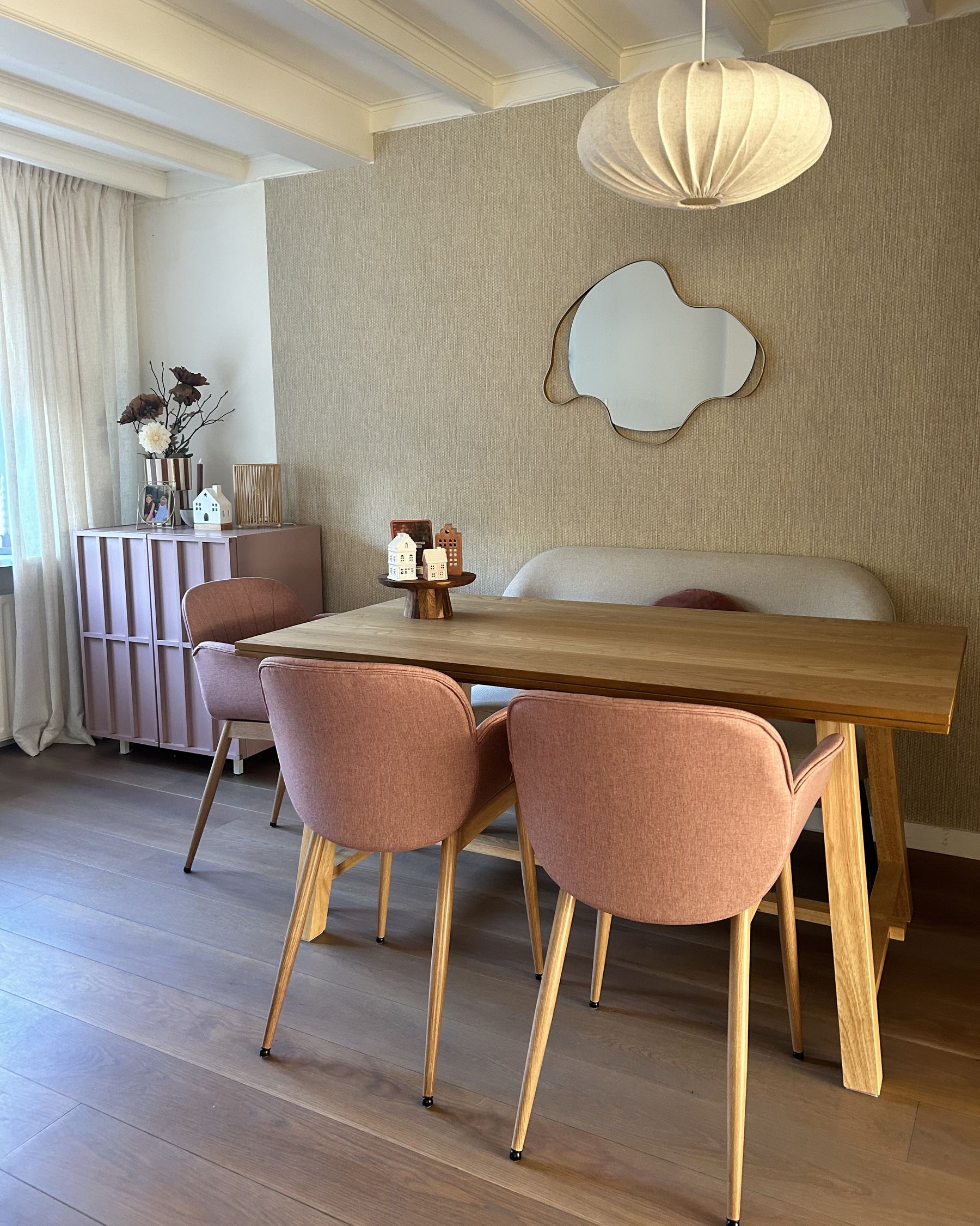 Dining Table BARNES Natural Ash Wood 160 cm 90 cm