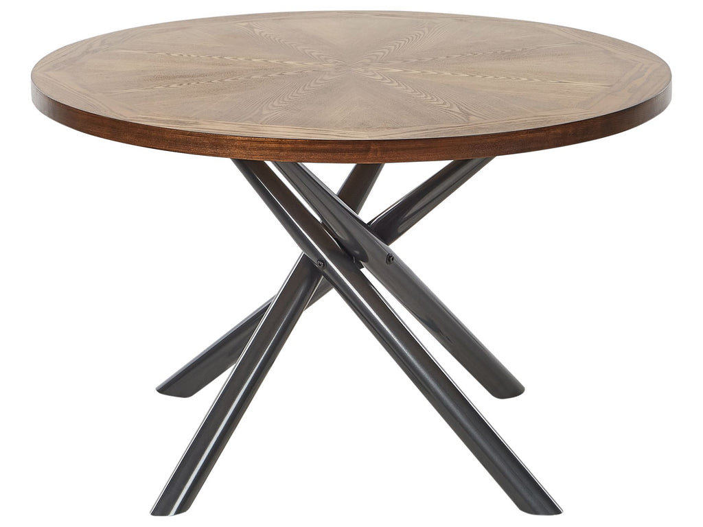 Dining Table LORENZO Brown Ash Wood 120 cm 120 cm