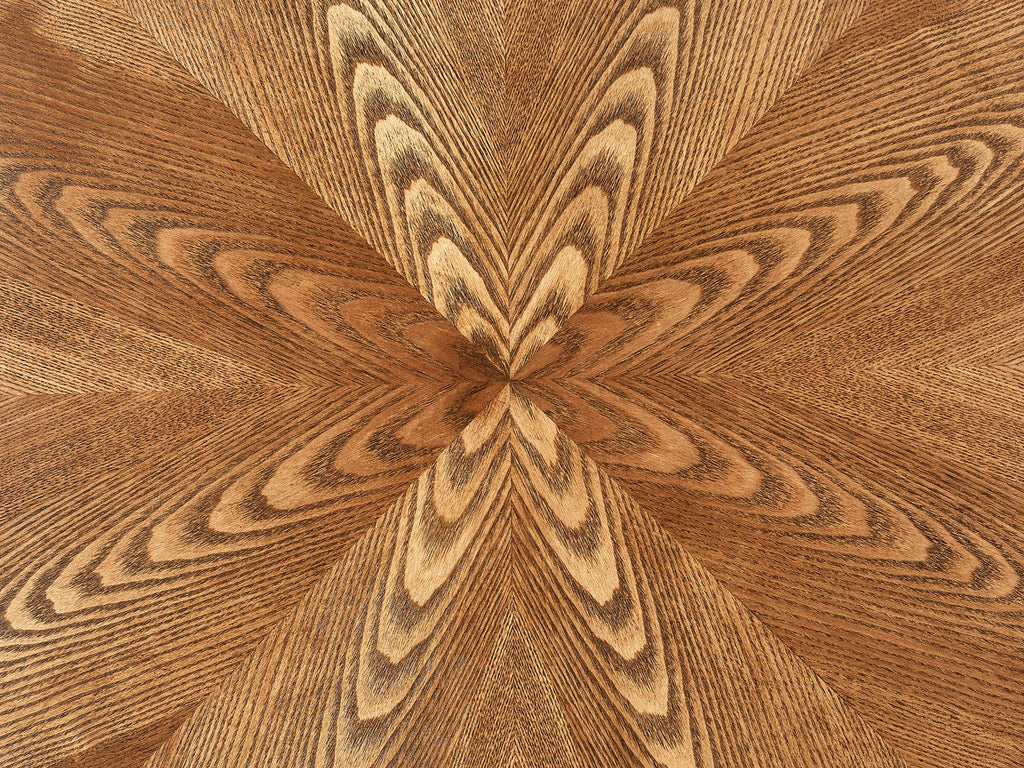 Dining Table LORENZO Brown Ash Wood 120 cm 120 cm