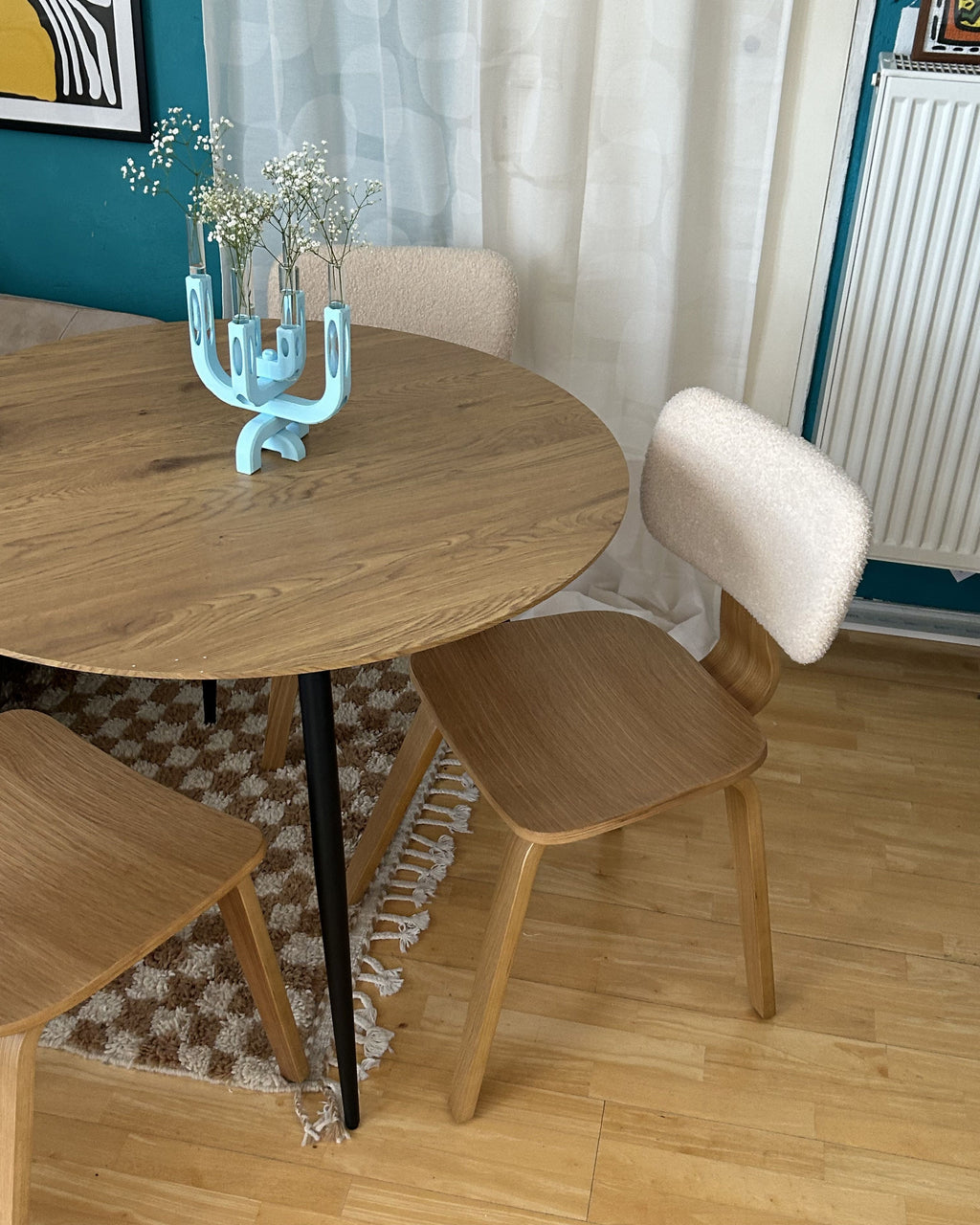 Dining Table BJORKA Light Brown 100 cm 100 cm