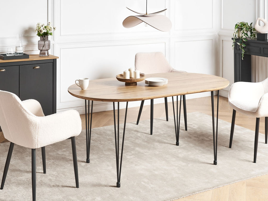 Dining Table CAVELL Light Brown 160 cm 90 cm