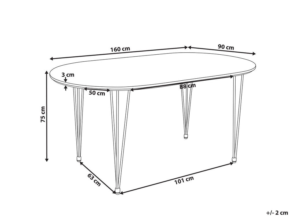 Dining Table CAVELL Light Brown 160 cm 90 cm