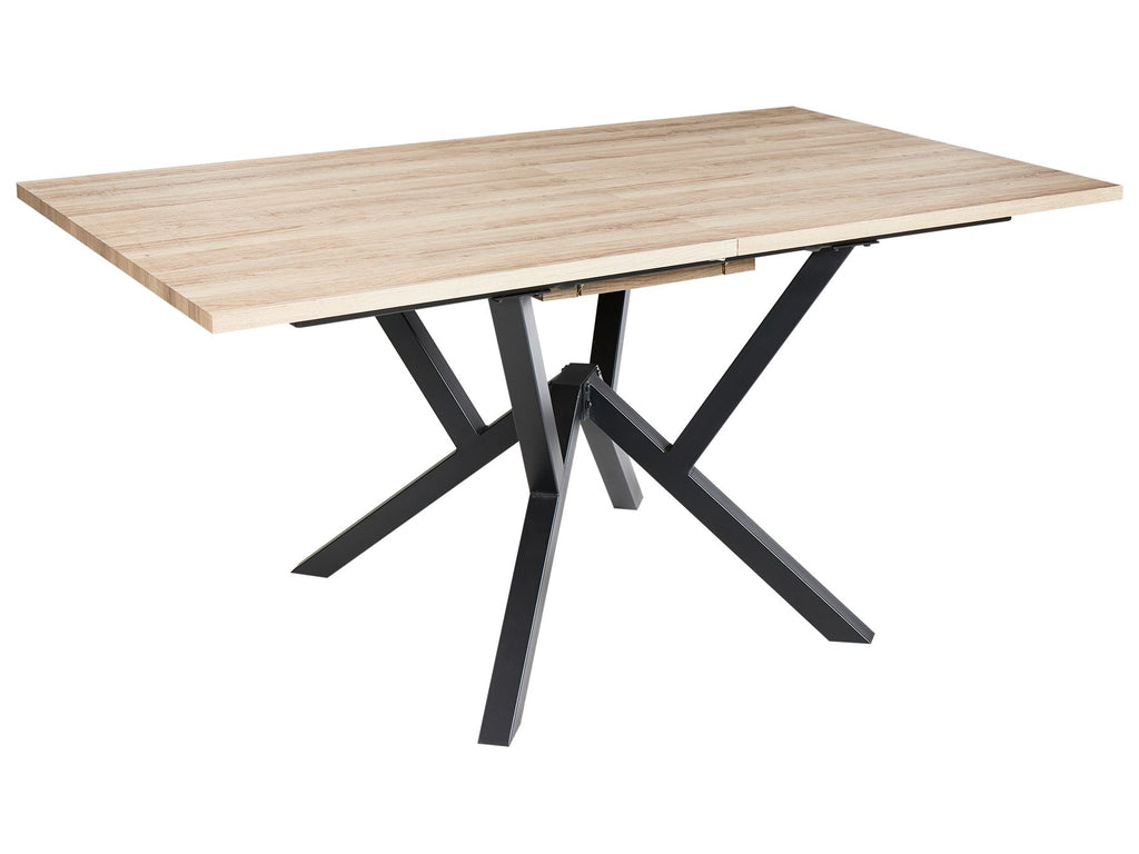 Extending Dining Table ANSELL Light Brown 160/200 cm 90 cm