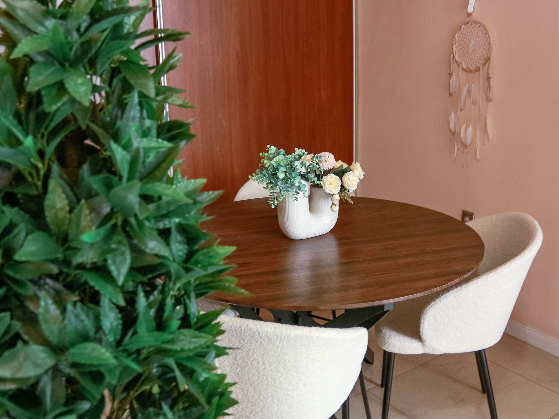 Dining Table ALURE Dark Brown 120 cm 120 cm