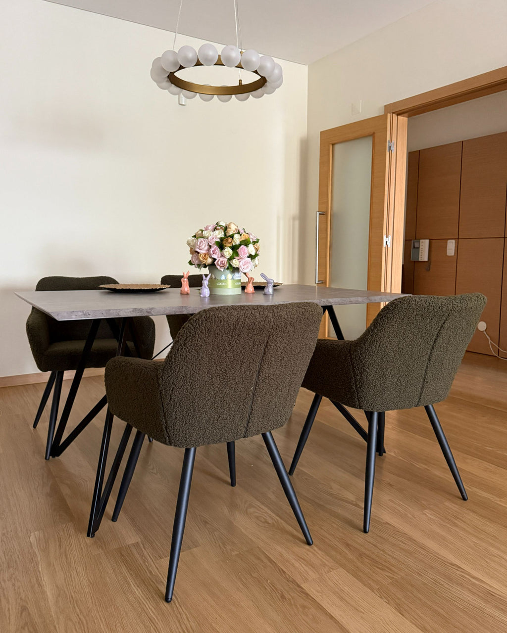 Dining Table BUSCOT Grey Concrete Effect 160 cm 90 cm